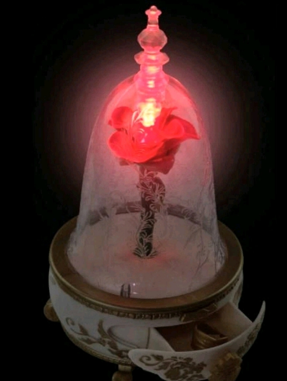 Disney* Beauty and the Beast Enchanted Rose Jewelry Box, That Lights Up & Sings - Picture 3 of 6